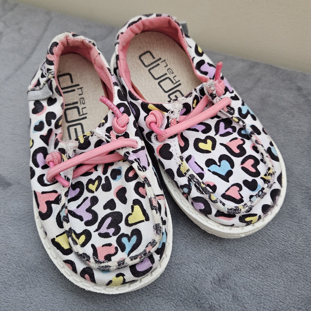 Hey Dude Kids' Colorful Heart Sneakers